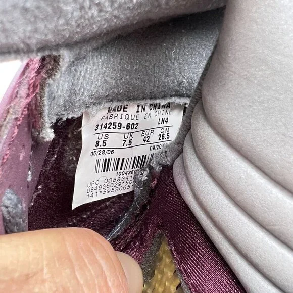 Nike Air Jordan 5 Retro LS Men Size 8.5 314259-602 Burgundy Graphyte Silver Shoe - Picture 14 of 16